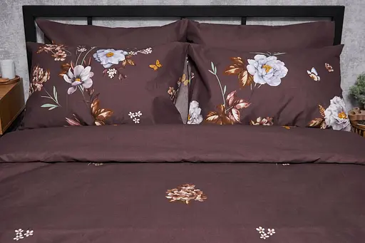 Комплект постільної білизни Moon&Star Микросатин Premium Floral Mocha King Size 220x240 наволочки 2х40х60 - фото 3
