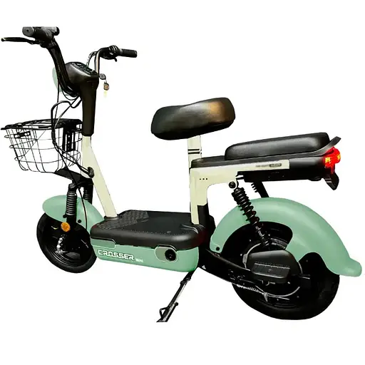 Электроскутер двухместный Crosser Mini+Pas-система зеленый - фото 2