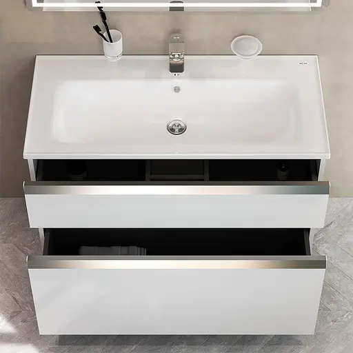 Тумба з умивальником AM.PM X-Joy підлогова 100 см 2 ящики білий MTA-FSX1002WG-WCC1002WG Білий - фото 8