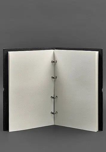 Шкіряний блокнот А4 на кільцях (Софт-бук) 9.0 в м'якій обкладинці чорний Crazy Horse - фото 4