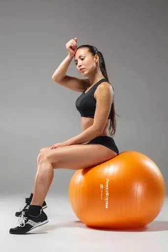 М'яч для фітнесу (фітбол) Power System PS-4011 Ø55 cm PRO Gymball Orange (PS-4011_55cm_Orange) - фото 5