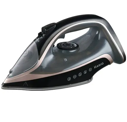 Утюг Magio MG-530, Black/Grey, 3000W, подошва керамика, резервуар для воды 380мл, паровой удар 120г/мин, функция самоочистки от накипи, антикапля