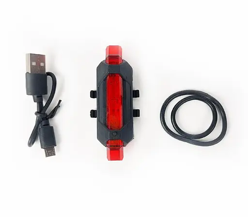 Велосипедна фара задня 3 Led USB 10 Lm чорний корпус (G0000890) - фото 2