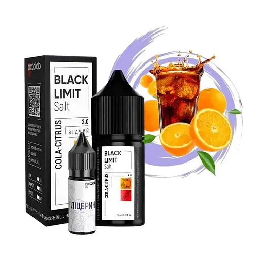 Набор компонентов для самозамеса солевой заправки Black Limit 30 мл Cola Citrus, кола цитрус 0-65 мг (18274)