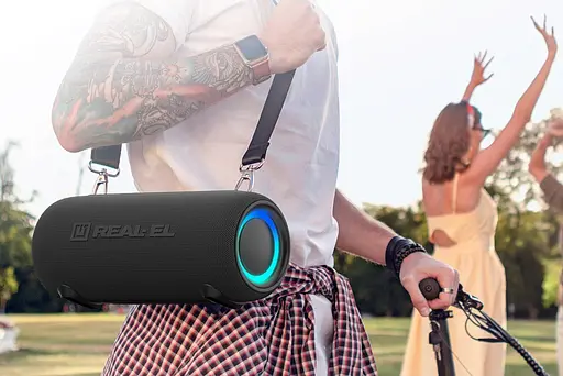 Портативна колонка Real-El RX725 15W Bluetooth TWS, RGB, Black - фото 11