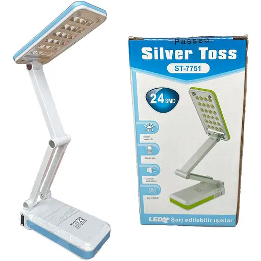 Настольная LED лампа светильник Silver Toss портативная лампа на аккумуляторе синяя - фото 2