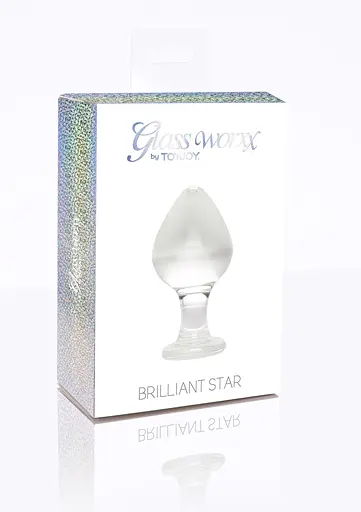 Анальна пробка Glass Worxx Brilliant Star 9 см (прозорий) - фото 8