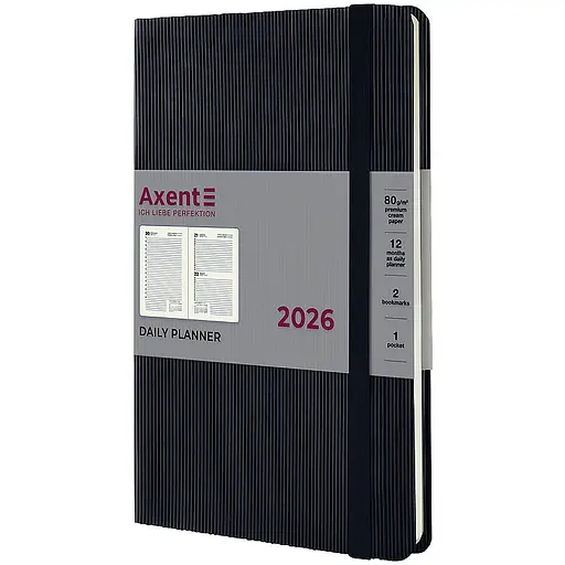 Дневник Axent Partner Lines 2026 черный 145 x 210 мм (8815-26-01-A) - фото 2