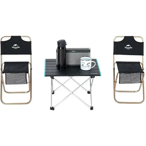 Cтіл розкладний Naturehike NH19Z008-Z, алюміній, розмір L, чорний - фото 2