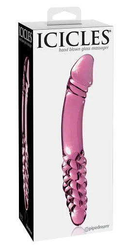 Двосторонній фалоімітатор Icicles Model 57 23 см рожевий - фото 2