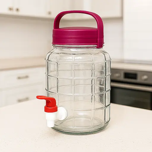 Лимонадник стекло 3л. Банк с краном для напитков [MD] - фото 2