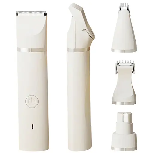 Портативная машинка для стрижки собак и кошек Vailge PHHT-4IN1 с насадками для груминга белая - фото 4