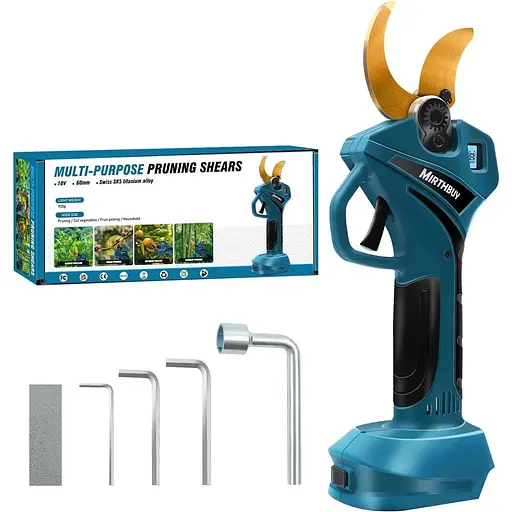 Аккумуляторные электрические секаторы MIRTHBUY 18 В ЖК-дисплей для обрезки деревьев
