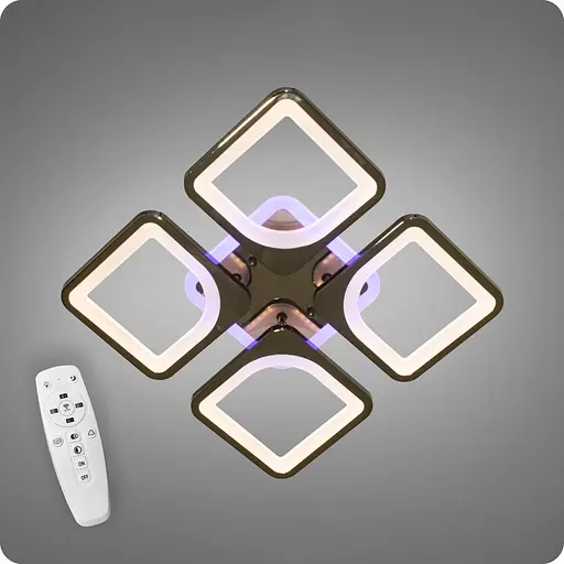 Люстра світлодіодна 517 Dlight 3color з пультом 80Вт Чорний Хром (01807) - фото 2