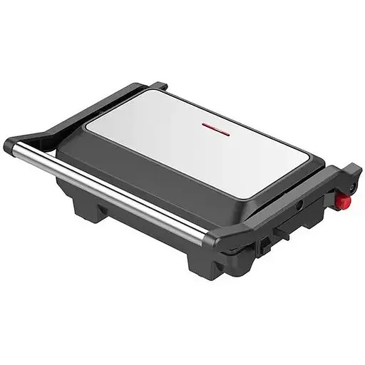 Прижимной контактный электрический гриль Crownberg CB-1081 домашний с антипригарным покрытием 1000Вт Серый - фото 1