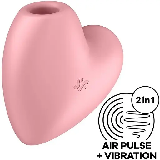 Вакуумний стимулятор-серце з вібрацією Satisfyer Cutie Heart Light Red - фото 2