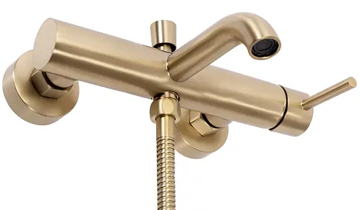 Смеситель для ванны Rea Lungo brushed gold настенный REA-B8010 Золотой - фото 8