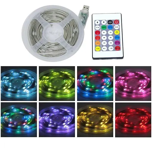 Умная светодиодная гирлянда лента 100 LED 10 метров USB-пульт управления через приложение - фото 5