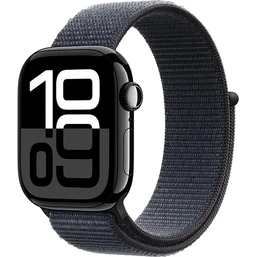 Apple Watch Series 10 GPS 42mm Jet Black Aluminum Case with Ink Sport Loop MWWG3 - фото 2
