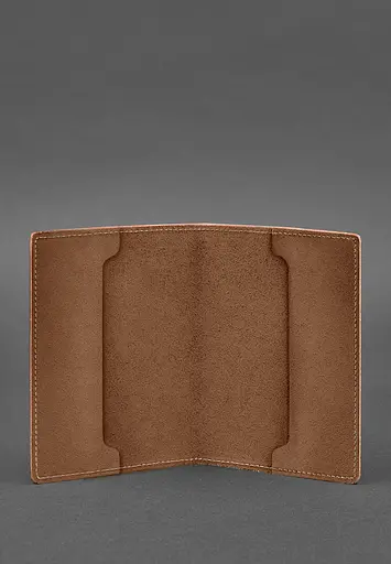 Кожаная обложка для военного билета офицера запаса 8.0 светло-коричневая - фото 4