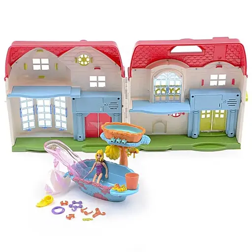 Игровой набор Кукольный домик с бассейном и фигурками IM438