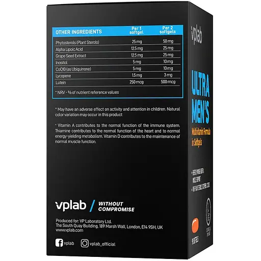 Мультивітамінний комплекс Vplab Ultra Men's Multivitamin 90 м'яких капсул - фото 4