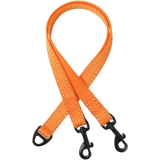Повідець-спарка для собак рефлекторний Barksi Active (ширина 16 мм, довжина 60 см) помаранчевий - фото 1