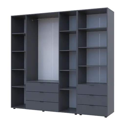 Шкаф для одежды Doros Гелар Графит 4ДСП с пеналом 215х49.5х203.4 (42005170) - фото 3