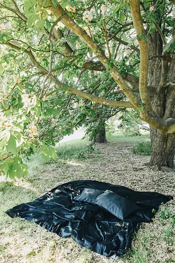 Комплект постельного белья сатин 100% хлопок Black Silk черный - двухспальный - фото 6