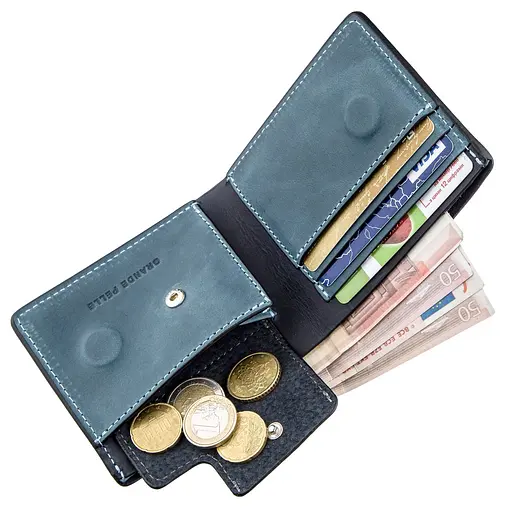 Кожаный портмоне Grande Pelle 9х11х3 см acs0015078 - фото 4