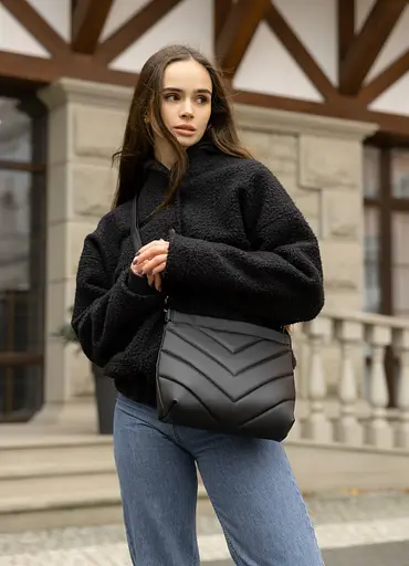 Сумка женская Sambag Rose черная 27 х 25 х 5 см (94380001) - фото 6