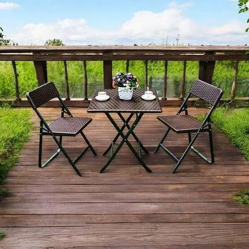 Комплект садових меблів SpringFun стиль Rattan brown розкладні для відпочинку банкету туризму кейтерингу - фото 4