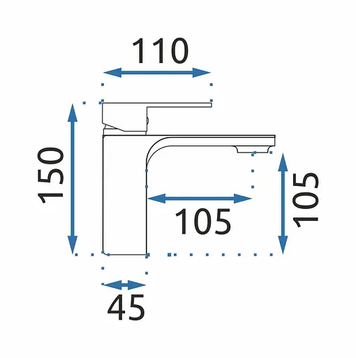 Смеситель для умывальника Rea Soul низкий black REA-B9994 Черный маовый - фото 4