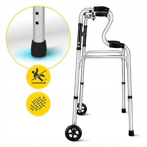 Реабилитационные ходунки 4FIZJO регулируемые, с колесиками Silver/Black (P-5905973406468) - фото 6