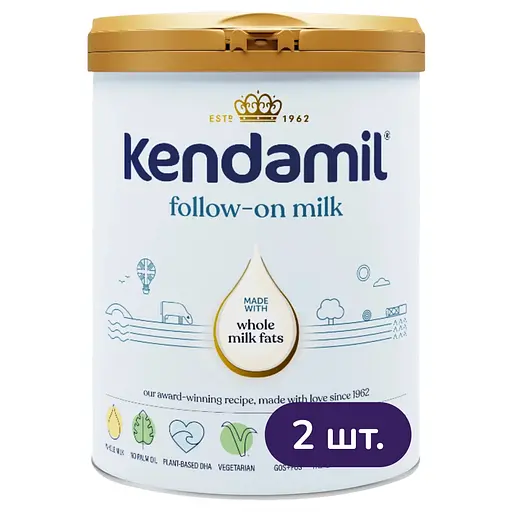 Суха молочна суміш Kendamil Classic 2 6-12 міс. 1.6 кг (2 шт. х 800 г) - фото 1