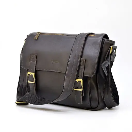 Чоловіча шкіряна сумка через плече з телячої шкіри TARWA 30.5х10х24 см sum0028363 - фото 2