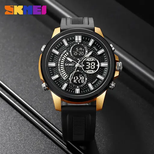 Наручний годинник чоловічий 2235BKGDBK Black-Gold-Black Skmei acs0030132 - фото 4