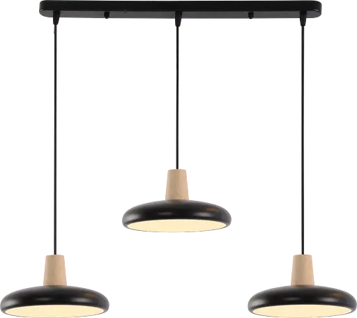 Подвесная люстра XI3342-3 черный + дерево - фото 7