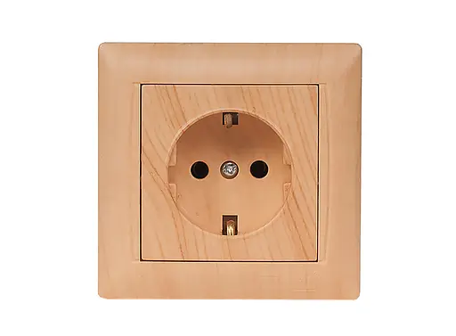 Розетка с заземлением Primera 3804 сосна (LUXEL)  - фото 1