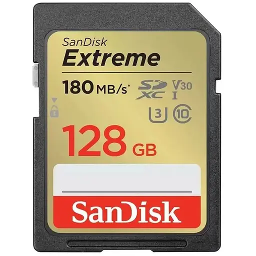 SanDisk Карта пам'яті SD 128GB C10 UHS-I U3 R180/W90MB/s Extreme V30