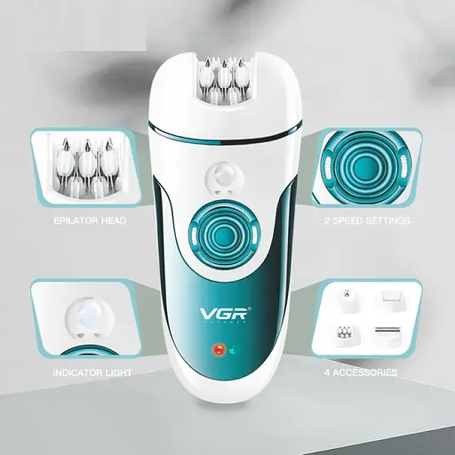 Эпилятор женский аккумуляторный VGR V-700 (4 насадки) - фото 5