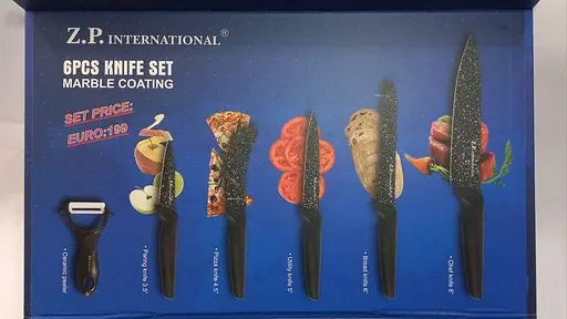 Набор ножей Zepline ZP-655 Черный 6 предметов - фото 4