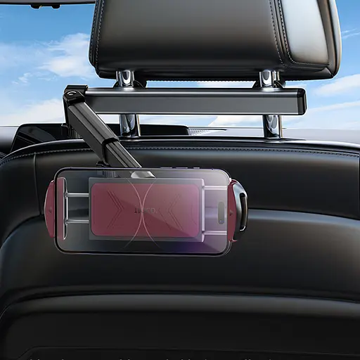 Автотримач Hoco H69 Gamble telescopic на підголівник Black / Red - фото 7