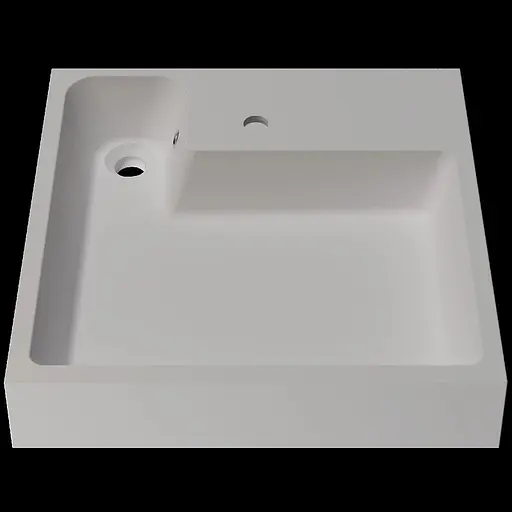 Раковина матовая над стиральной машиной Amidicon Breeze 60 600x600 з литого камня BREEZE_60_MAT, Белый матовый - фото 1