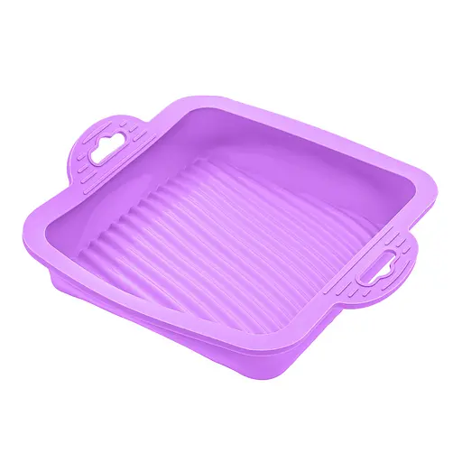 Форма квадратна силіконова для випікання кексів, тортів, пирогів та тістечок 18х18 см, A-plus Фіолетовий 85743 - фото 6