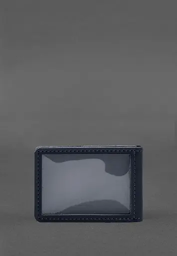 Кожаная обложка для удостоверения государственной государственной таможенной службы (ДМС) Синяя - фото 4