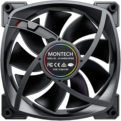 Вентилятор MONTECH 140MM AX140 PWM BLACK (AX140 PWM BLACK) - фото 3