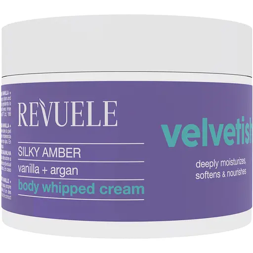 Крем для тіла Revuele Velvetish Silky Amber ніжний зволожуючий з ваніллю та арганою 300 мл