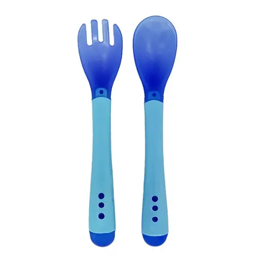 Детский набор Ложка+вилка "Хамелеон" Mega Zayka MGZ-0104(Blue) - фото 2