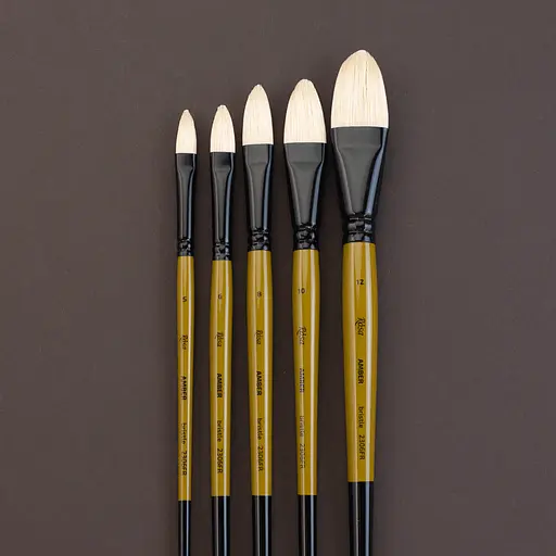 Пензель щетина овальна AMBER 2306FR №1 довга ручка Rosa - фото 2